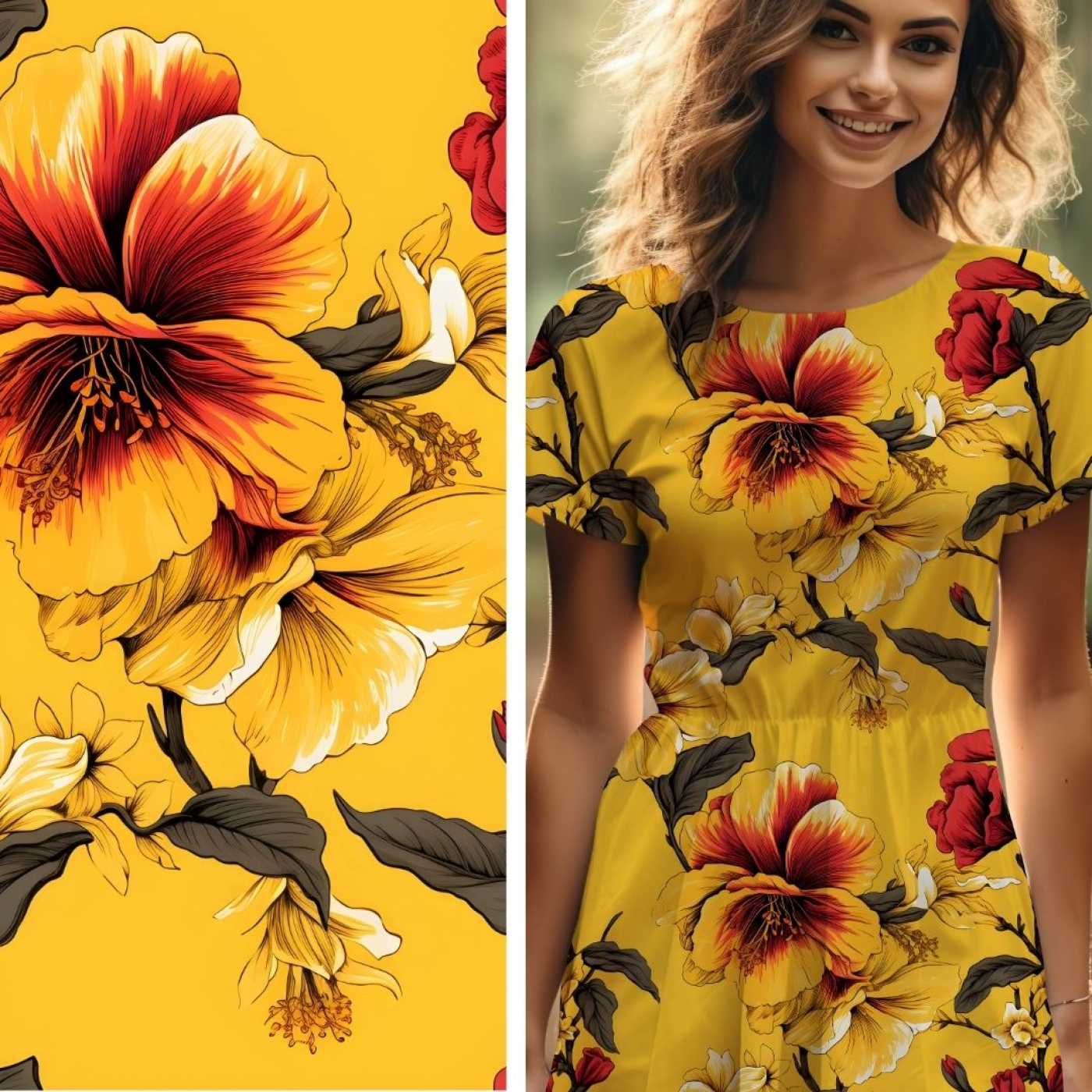 Reststück 130 cm, Bio Viskosejersey mit Überbreite (Stoffbreite ca. 170 cm): Eigenproduktion Yellow Fire  - von Graustufen-Stoffe